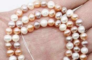 003063 natūrali balta rausva, levandų perlas laisvas karoliukai perlas jade 14.5