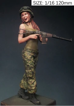 1/16 rusijos Linksmų mergina kareivis žaislas Derva Modelis Miniatiūrų Rinkinys unassembly Unpainted