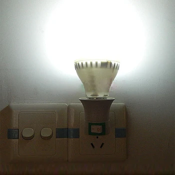 1/2/3Pcs E27 LED šviesos Vyrų Sochet Bazės tipas AC Power 220V, EU Plug lempos Laikiklis Lemputės Adapteris Keitiklis + Mygtukas ON/OFF Jungiklis