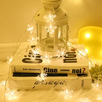 1.5 M/3M Snaigės LED String Žibintai Kalėdinė Girlianda Pasakų Baterija Powe Apdailos Namų Dekoro Šalis Lauko Kalėdų Šviesos