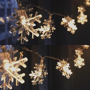 1.5 M/3M Snaigės LED String Žibintai Kalėdinė Girlianda Pasakų Baterija Powe Apdailos Namų Dekoro Šalis Lauko Kalėdų Šviesos