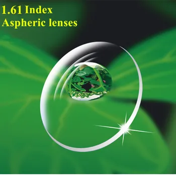 1.61 indeksas asferiniai trumparegystė kokybės akinių recepto cr39 lęšiai žalia dengimo uv apsauga anti nulio plonas optinis objektyvas