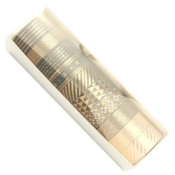 10 Roll Gilding Washi Tape Nustatyti, 16 Pėdų 3/5 Colių Pločio Lipnia Izoliacine Juostos Lipni Dekoratyviniai Popieriaus Juosta 