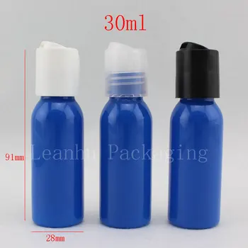 100pc/daug 30ml mėlynas buteliukas su diskiniais viršutinio dangtelio,PET Kremas butelis,kosmetikos butelis,skystojo ir losjonu, kremu,kosmetikos šampūnas