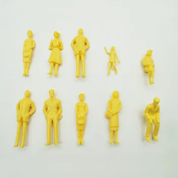 100vnt 1/30 modelis dramblio kaulo geltonos spalvos, skaičiai miniatiūriniai žaislai architektūros unpainted žmonių diorama pastato dekoracijos priėmimo