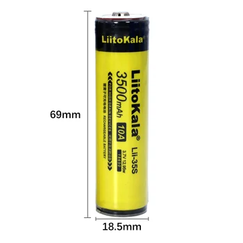 100vnt Liitokala Lii-35S Saugomų 18650 3400mAh Li-lon baterija su 2MOS PCB), 3,7 V, Žibintuvėlis
