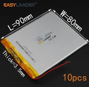 10vnt/Daug), 3,7 V 4000mAh li Polimero Li-ion Baterija (7 8 9inch tablet PC) Soulycin S18 PDA Onda V802 358090