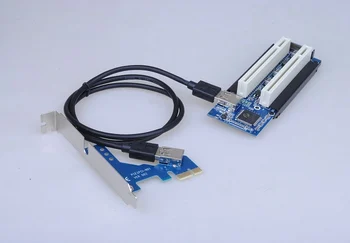 10vnt/daug PCI-E Express X1 Dual PCI Riser Pratęsti Kortelės Adapteris Su USB 3.0 Kabelį