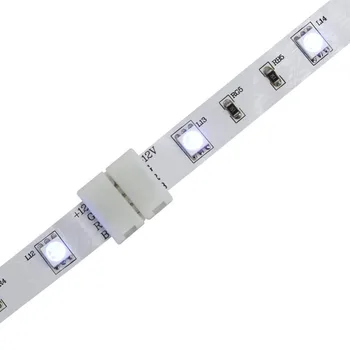 10vnt/daug RGB LED Juostelės Jungtis 4pin 10mm Solderless Jungties Adapteris, skirtas Daugiaspalvis LED Juostos