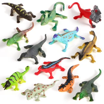 12Pcs Vaikams Imituoti Kietas Varliagyvių Gyvūnų Driežas Modelis Ornamentu Kolekcines Žaislas