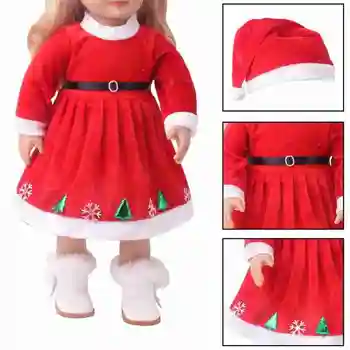 18 Colių Kalėdų Lėlės Suknelė Tiktų L1Z5