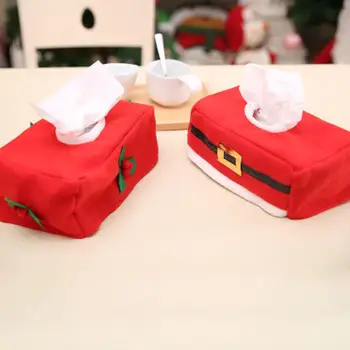 1pc Naują Kalėdų Audinių Langelį Kūrybos Diržo Dobilų Modelis Stalo Apdailos Servetėlių Dėžutė Kalėdinių Namų Puošybos Reikmenys