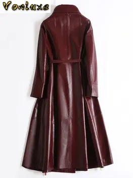 200% Nekilnojamojo Odiniai Paltai Moterų Streetwear Ilgai Originali Striukė Moterims Žiemos Drabužių 2020 Avikailio Kailis + Diržas Hiver 2908