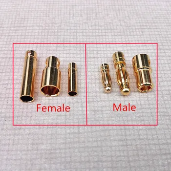 2000pcs 4mm Vyrų 100vnt 4mm Moterų 10000pcs 2mm Vyrų 1000pcs 2mm Moterų RC Modelis Li-Po Baterija Bananų Kulka Jungtis Plug