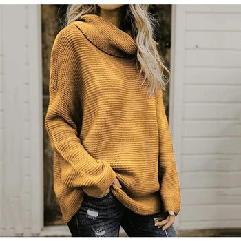 2019 m. rudens ir žiemos naujas džemperis moterims ilgomis rankovėmis megztinis golfo moteriški megztiniai žiemos drabužių moterims