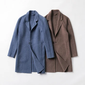 2019 naujas Žiemos Kašmyras švarkelis, vyriški aukštos kokybės alpakos pluoštas tranšėjos paltai, vyriški laisvalaikio vilnoniai paltai vyrams paltas