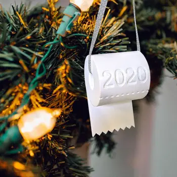 2020 Kalėdų Eglutės Kabinti Tualetinio Popieriaus Krizės Ornamentas, Raštas Spausdinti Popierinių Rankšluosčių, Juokinga Dovana kalėdų Lašas Puošyba, Dekoras