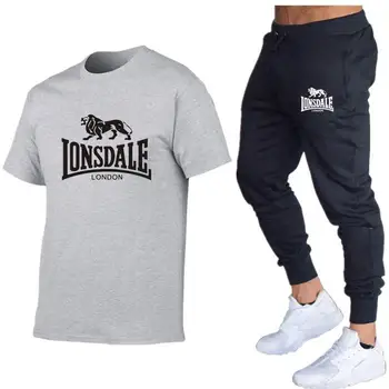 2020 Karšto Pardavimo Vasaros T-Marškinėliai, Kelnės Nustatyti Atsitiktinis Lonsdale Prekės Fitneso Jogger Kelnės Marškinėliai Hip-Hop Mados vyriški Kostiumai