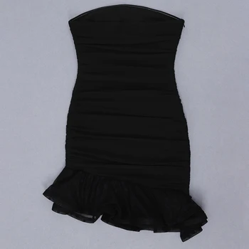 2020 Naujas Elegantiškas Moteris juoda nėrinių stebėjimo off peties Vestidos Įžymybė vakare šalies bodycon tvarstis suknelė