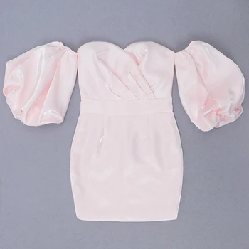 2020 Naują Atvykimo Moterų rožinė stebėjimo off peties rankovių Vestidos Įžymybė vakare šalies tvarstis suknelė didmeninės