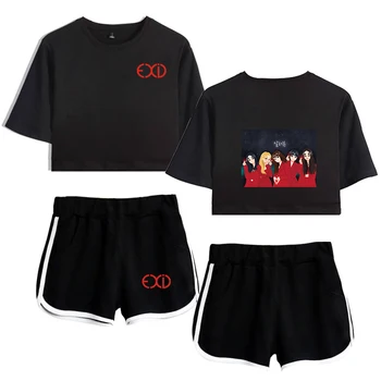 2020 m. naujo dizaino marškinėliai+šortai mergaitė cute drabužiai EXID spausdinti aukštos kokybės mados trumpas rankovės vasaros atsitiktinis dviejų dalių kostiumas