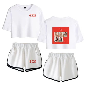 2020 m. naujo dizaino marškinėliai+šortai mergaitė cute drabužiai EXID spausdinti aukštos kokybės mados trumpas rankovės vasaros atsitiktinis dviejų dalių kostiumas
