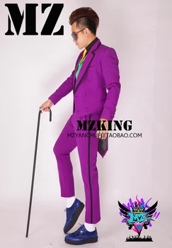 2020 m. vyrų mados Klubo vyrų dainininkas DJ Europoje, Amerikoje violetinė oficialų kostiumą, suknelę