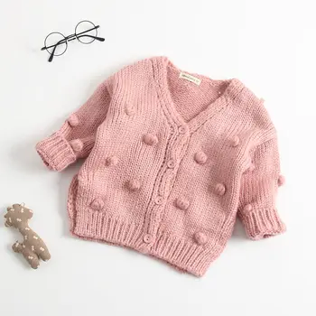 2020 m. Žiemos New Baby Girl Outwear Megztinis Rudenį Megzti Bamblys Megztinis 3m-2T Baby Kailis