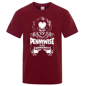 2020 metų Vasaros Medvilnės, O Kaklo Vyrams trumpomis Rankovėmis T-Shirt Klounas yra mano homeboy Viršūnes Pennywise Tai Helovinas Siaubo Unisex Marškinėliai