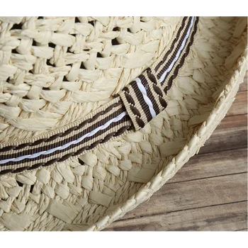 2020 rankų darbo popieriaus, šiaudų skrybėlę moterų vasaros saulės skrybėlę džiazo skrybėlę pločio žolės moterų Paplūdimio Lauko atostogų paplūdimyje saulės kepurės lankstymo