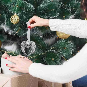2021 Kalėdų Angelas Sparnų Ornamentu Dalelė Mano Širdies Yra Danguje Linksmų Kalėdų Medžio Dekoro Navidad Kalėdų Angelas Sparnų Ornamentu