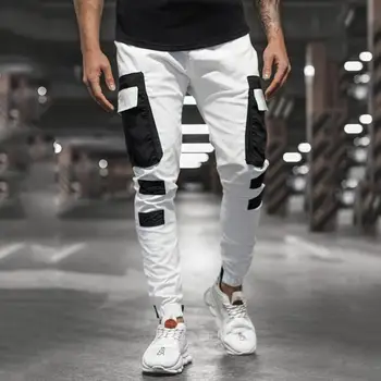 2021 Vyrų Krovinių Kelnės Atsitiktinis Kratinys Poilsiu Kelnės Vyrams korėjos Mados Hip-Hop, Punk Laisvas Kelnes Streetwear w1639