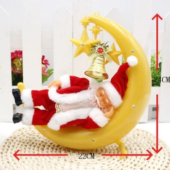 24CM Elektros Miega Kalėdų Senelio Lėlės Žaislas Su LED Šviesos Šventė Statulėlės Ornamentu Su Muzika Vaikams, Dovanos, Namų Dekoro.&