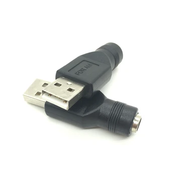 2vnt DC 5.5*2.1 mm female jack USB 2.0 Male Plug 5V DC Maitinimo Kištukai Jungtis Adapteris Nešiojamas KOMPIUTERIS