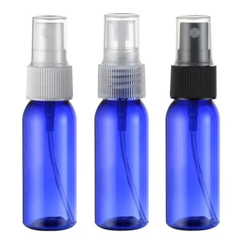 30ml mėlyna spalva purškimo siurblio kelionės PET butelis kosmetikos pakuotės,1 oz tuščių plastikinių butelių skysčio medicina 50pc/daug