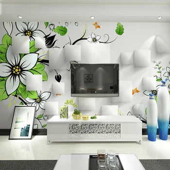 3D stereo TV foną, sienų freskomis miegamasis, gyvenamasis kambarys sofos, modernus minimalistinio gėlių nestandartinių dydžių