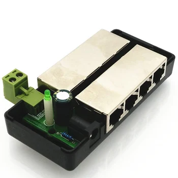 4 Port PoE Injector 4CH PoE Maitinimo Adapteris Ethernet Maitinimo Pin 4,5(+)/7,8(-) Įvesties DC12-48V IP Kameros