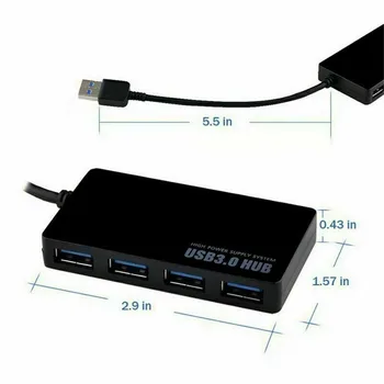 4-Port USB 3.0 Hub 5Gbps Nešiojamų Mobiliųjų Kietajame Diske, U Disko Reader Mobilųjį Telefoną, Skaitmeninį Fotoaparatą Ir Kitus USB Įrenginius, Nauja