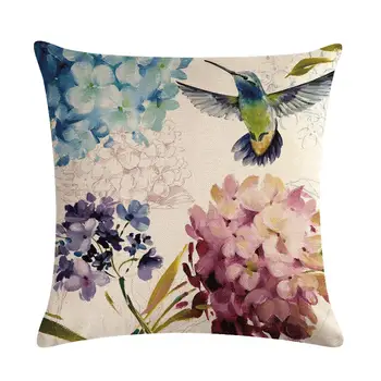 45cm*45cm Hummingbirds ir rose modelis lino/medvilnės pagalvėlė padengti ir sofa pagalvės užvalkalą Namų dekoratyvinės pagalvės dangtelis