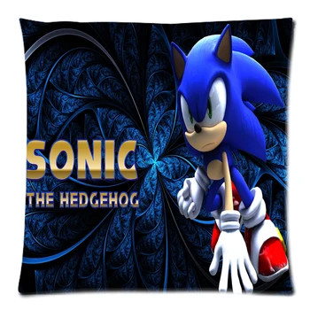 45x45cm Sonic the Hedgehog Poliesteris pagalvėlė padengti dekoratyvinių dviejų šoninių spausdinti mesti pagalvės atveju, sofos namų dekoro užvalkalas