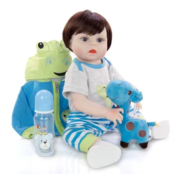 48CM viso kūno silikono reborn baby doll berniukas bebes atgimsta menino bonecas naujagimiui lėlės dovana vandeniui vonios žaislas