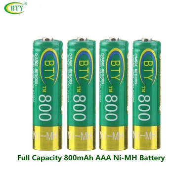 4x BTY Originali Visą Talpa 800mAh AAA Baterijos 1.2 V Ni-MH Baterija - A 4PCS/Daug