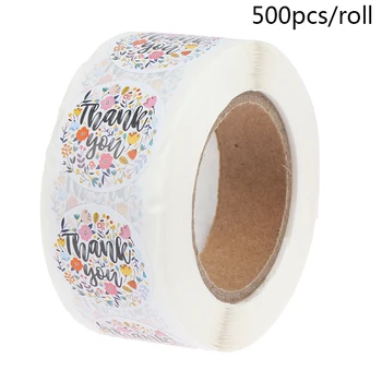 500Pcs/roll Gėlių Ačiū Lipdukas Ruonių Etiketės Scrapbooking Kalėdų Sticke Dekoro Lipduko Kanceliarinės prekės Lipdukas