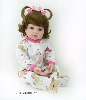55cm Atgimsta Silikono kūdikių Lėlės vinilo bebe kolekcines, garbanotas plaukų princesė lėlės Gimtadienio Dovana Vaikui prieš Miegą kartu