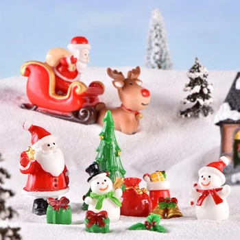 5vnt Miniatiūriniai Kalėdų Eglutė Kalėdų Senelis Snowmen Terariumai, Aksesuarų, Dovanų Dėžutėje Pasakos Sodo Figūrėlės Doll House Dekoro