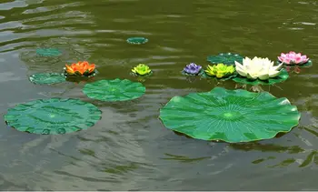 60 cm skersmens Dirbtinę Modeliavimas Žalia Lotus Lapų Vandens Dekoratyvinis Akvariumas Tvenkinys, Gamtovaizdis Plūduriuojantis Baseinas Papuošalai