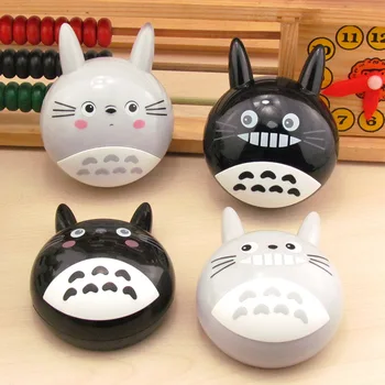 8 set/daug Naujų mielas Totoro kontaktinių lęšių dėžutė / gyvūnų kompanionas Animacinių filmų akiniai dėžė / objektyvas priežiūrai /saugojimui lauke