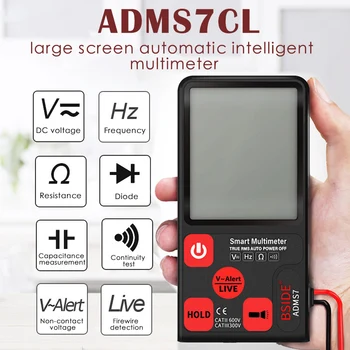 ADMS7CL Skaitmeninis Multimetras Ultra-Portable LCD Ekranas DC AC Voltmeter Analoginės Testeris 