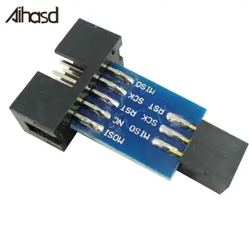 AVRISP USBASP STK500 10 Pin Ruožtu 6 Pin Adapteris Plokštės Sąsaja Konverteris Pinboard