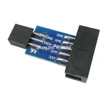 AVRISP USBASP STK500 10 Pin Ruožtu 6 Pin Adapteris Plokštės Sąsaja Konverteris Pinboard